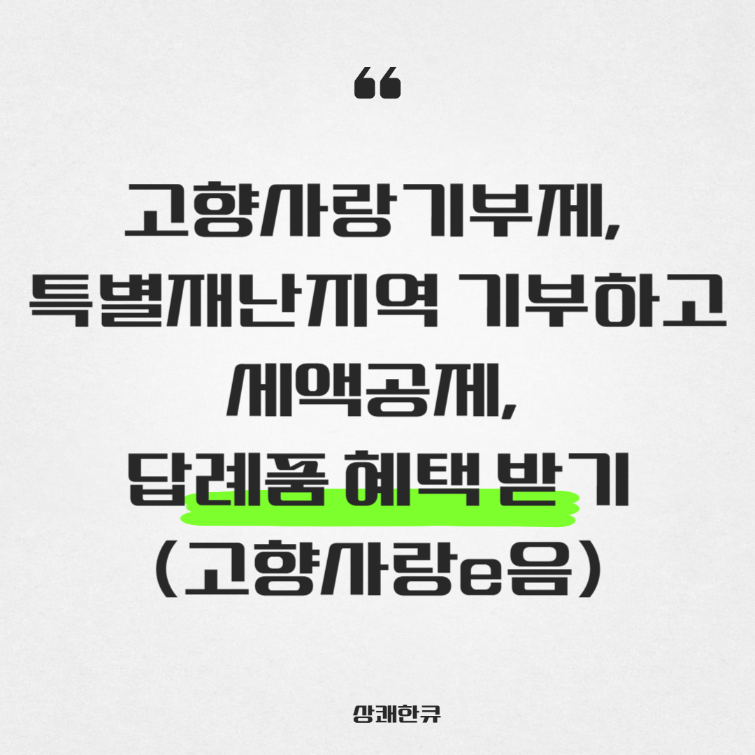 고향사랑기부제 세액공제