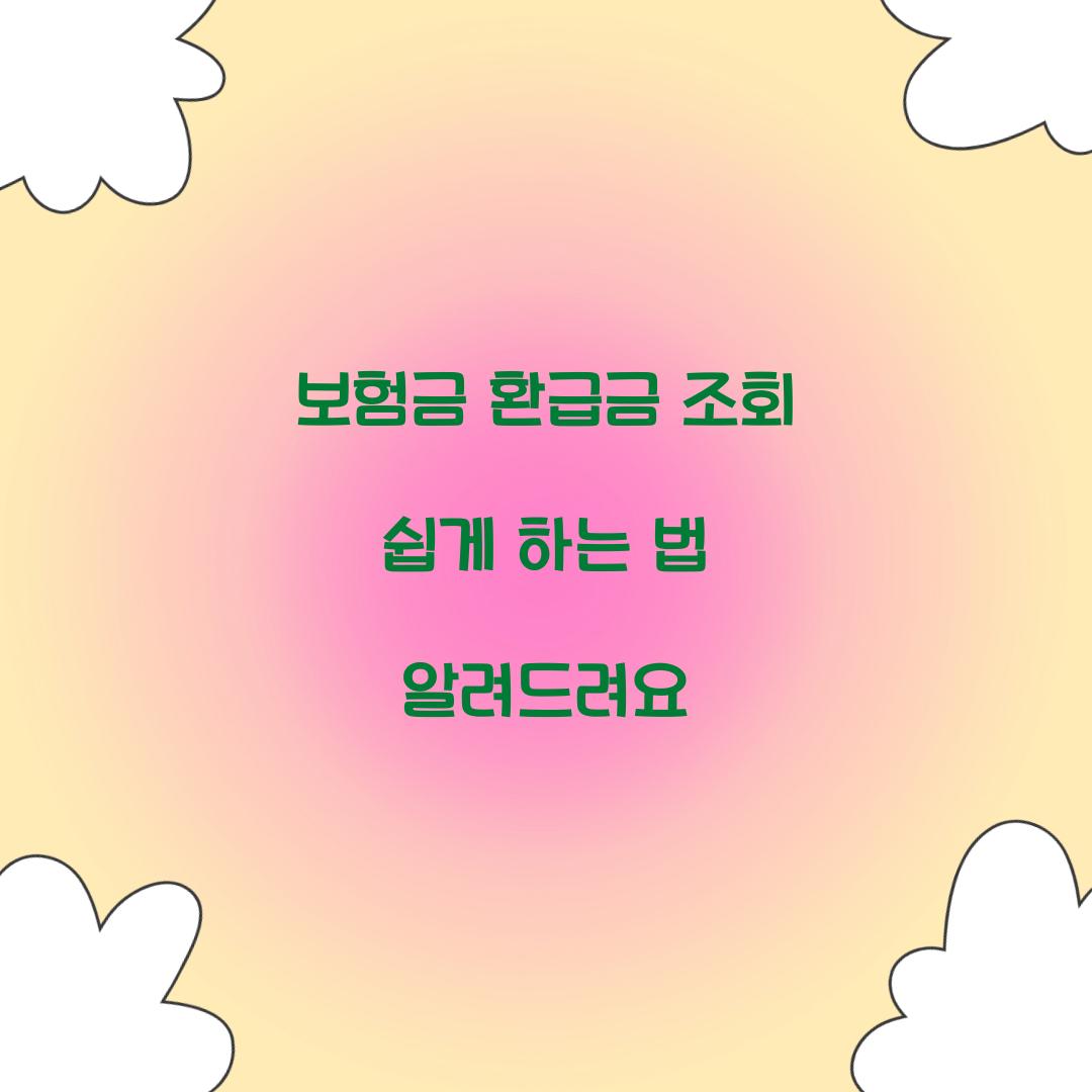 보험금 환급금 조회