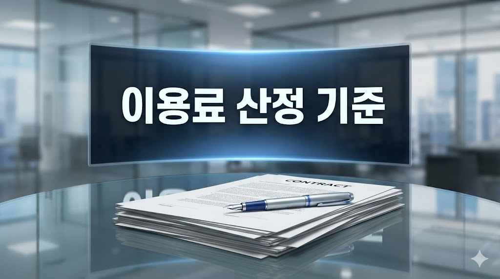 이용료 산정 기준을 나타내는 비즈니스 문서 이미지