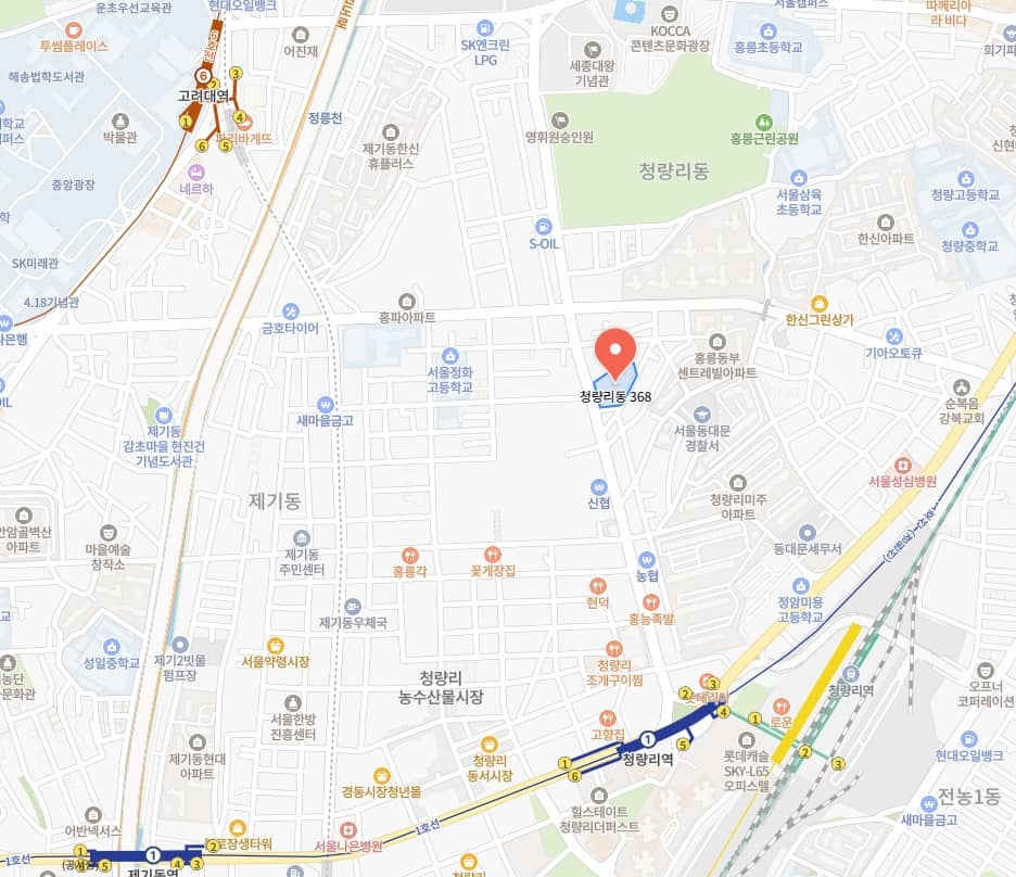 청량리역 요진 와이시티 오피스텔 위치
