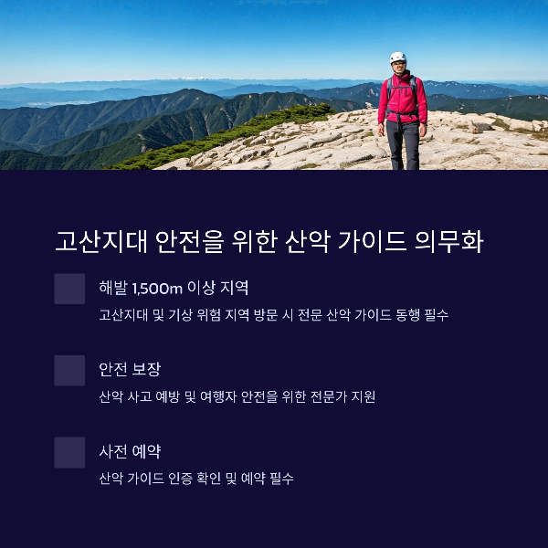산악 관광과 고위험 지역 탐방 시 가이드 필수