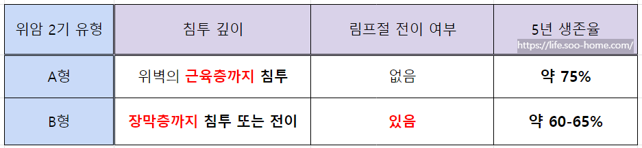 위암 2기 생존율