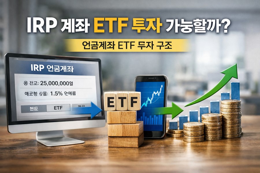 IRP 계좌에서 ETF 투자가 가능한지 설명하는 연금 투자 구조 이미지