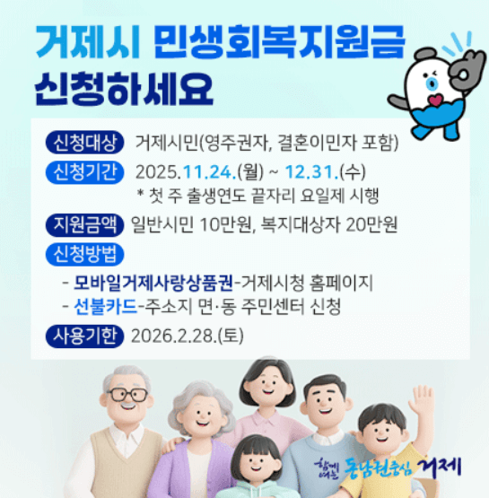 2025 거제시 민생회복지원금