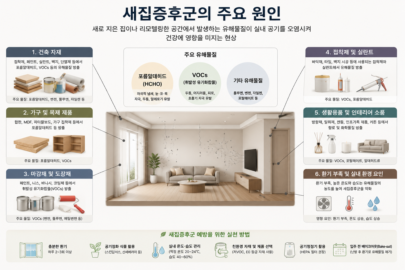 새집증후군의 주요 원인