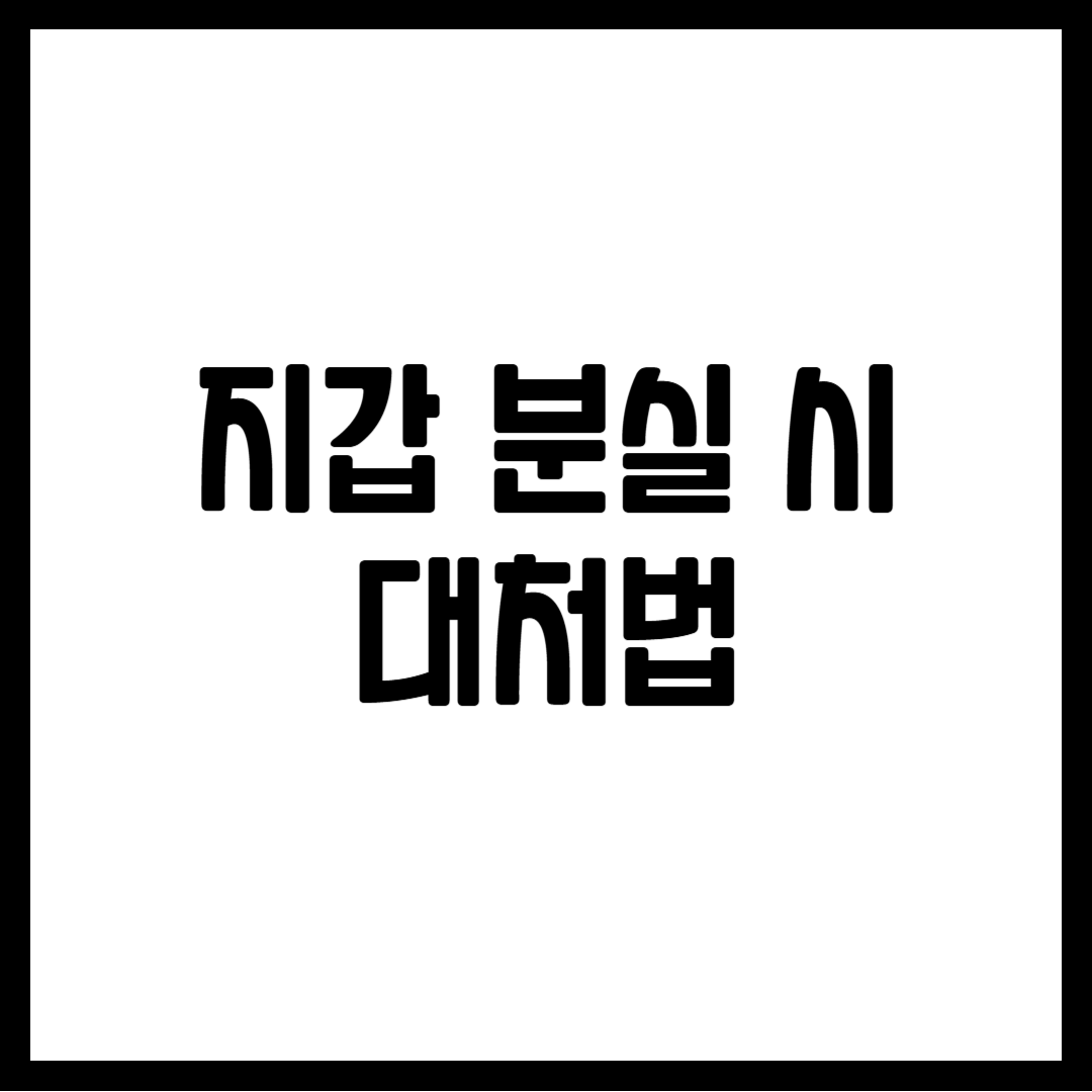 지갑 분실 시 대처법