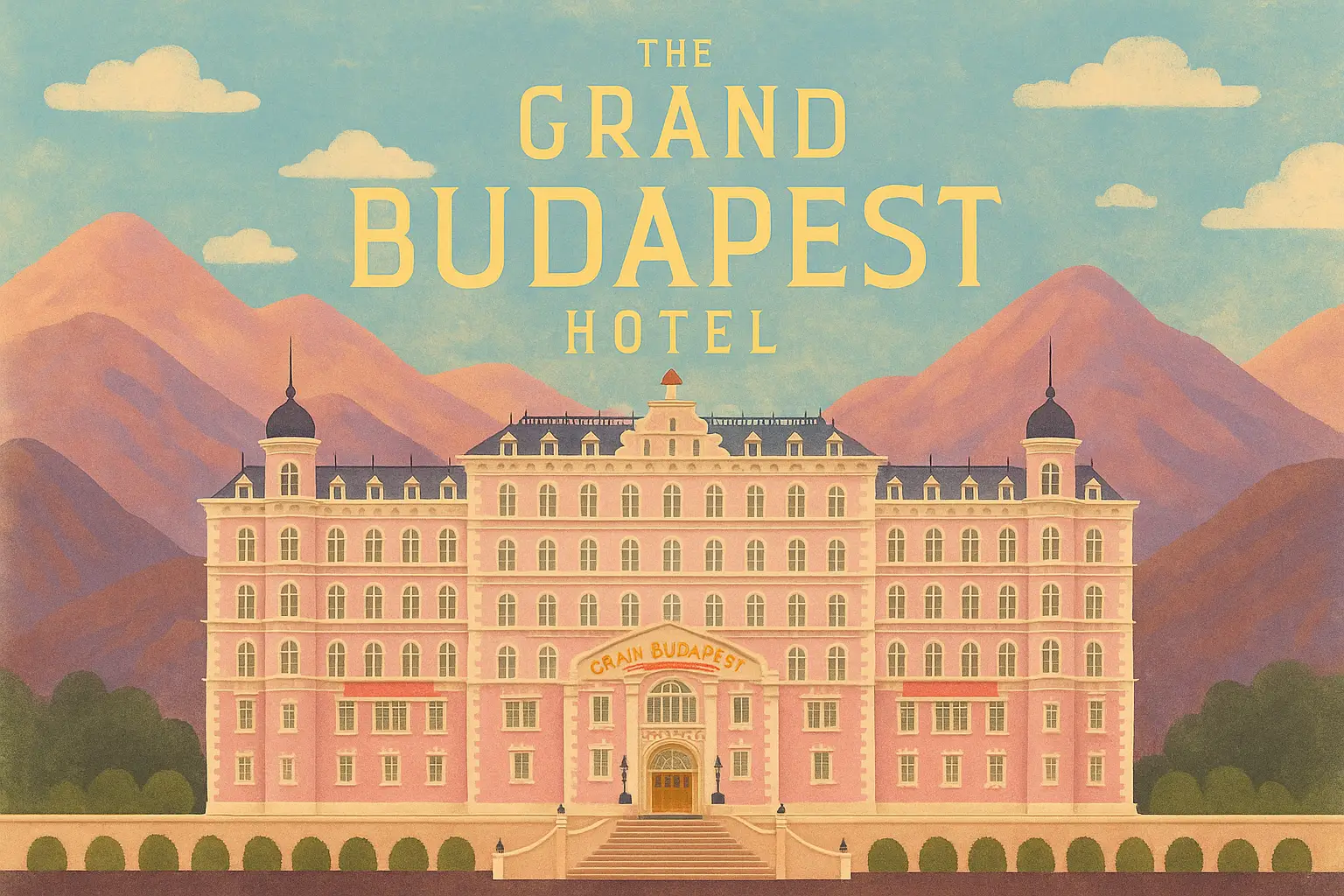 영화 그랜드 부다페스트 호텔 일러스트 이미지