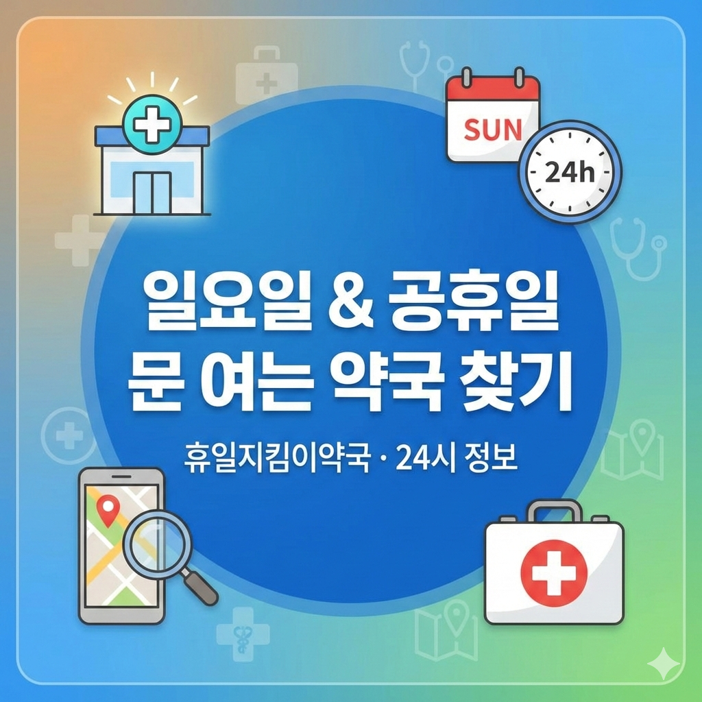 2026년 일요일 문 여는 약국 찾기, 휴일지킴이약국 운영 시간 확인 가이드