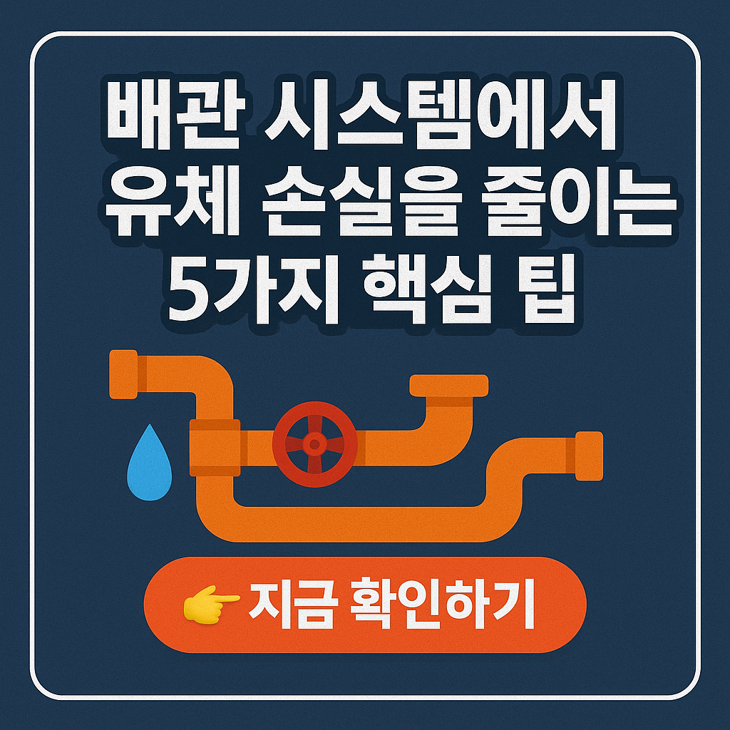 배관 시스템에서 유체 손실을 줄이는 5가지 핵심 팁