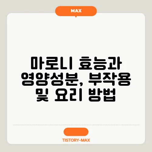 마로니 효능과 영양성분, 부작용 및 요리 방법