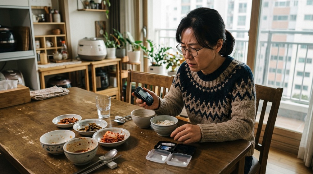 혈당 체크 멈춤