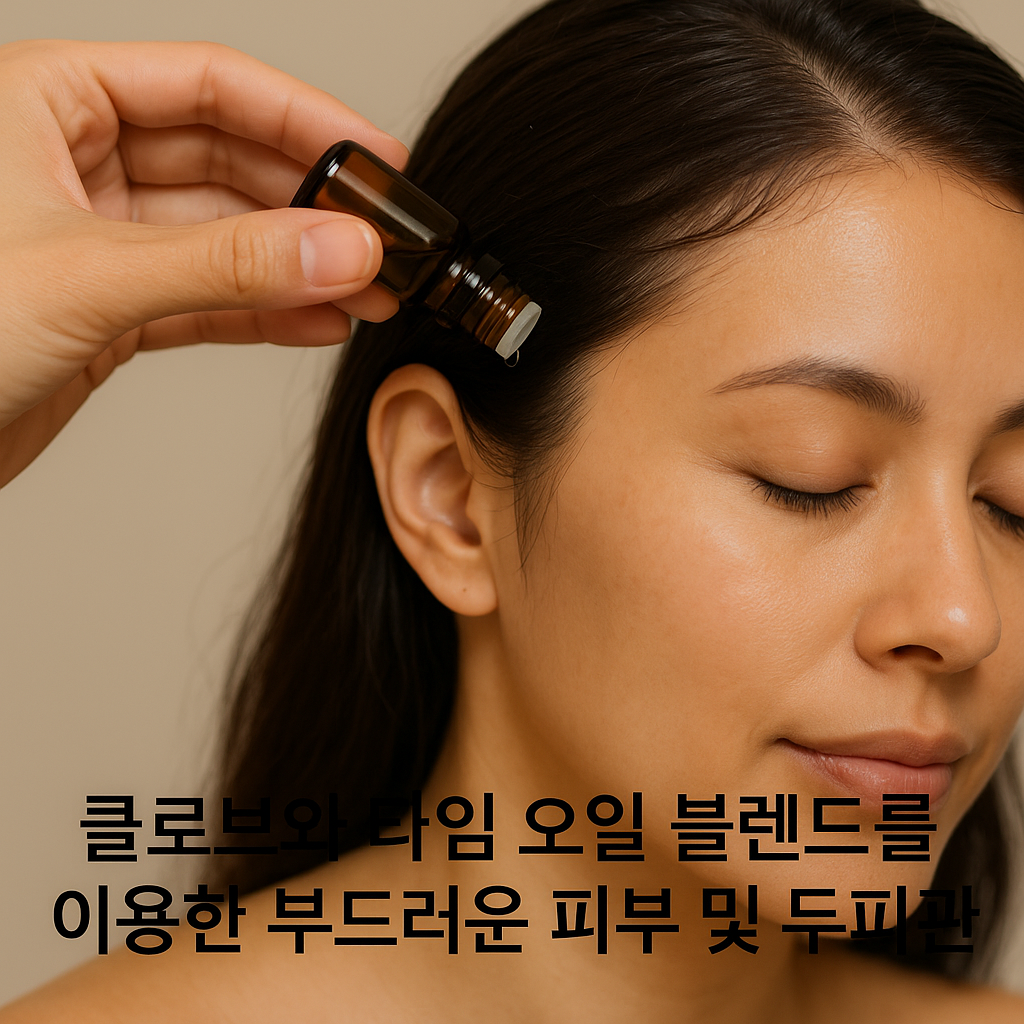 클로브와 타임 오일 블렌드를 이용한 부드러운 피부 및 두피 관리