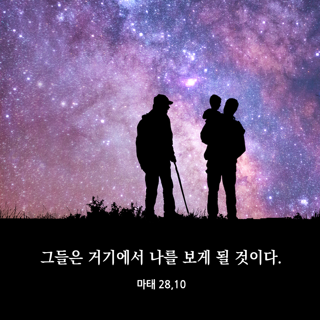그들은 거기에서 나를 보게 될 것이다. (마태 28&#44;10) 성경말씀카드이미지