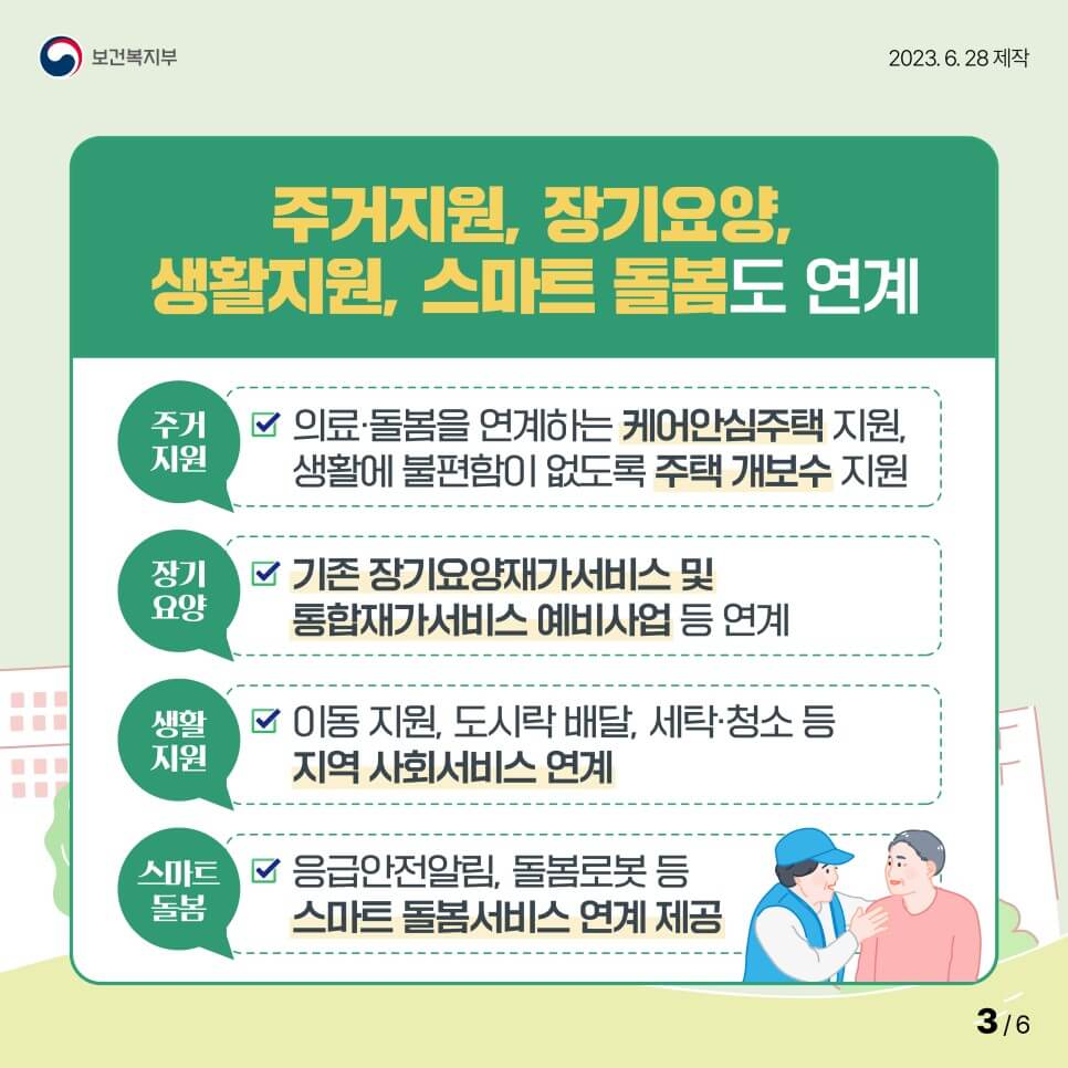 지역 내 의료-돌봄 서비스 연계구축에 집중합니다.