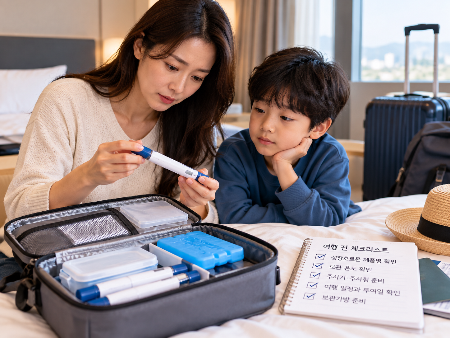 여행 준비와 성장호르몬 키트