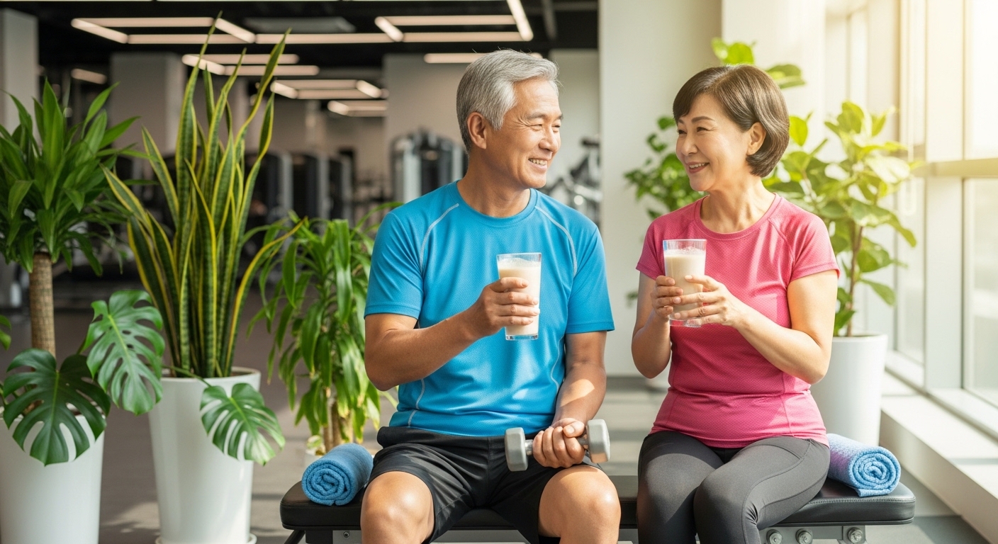 노년층 근육 저축! 운동 후 단백질 한 잔이 만드는 놀라운 변화