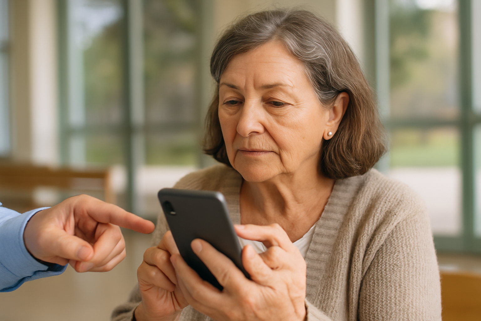 시니어 스마트폰 사용 관련사진