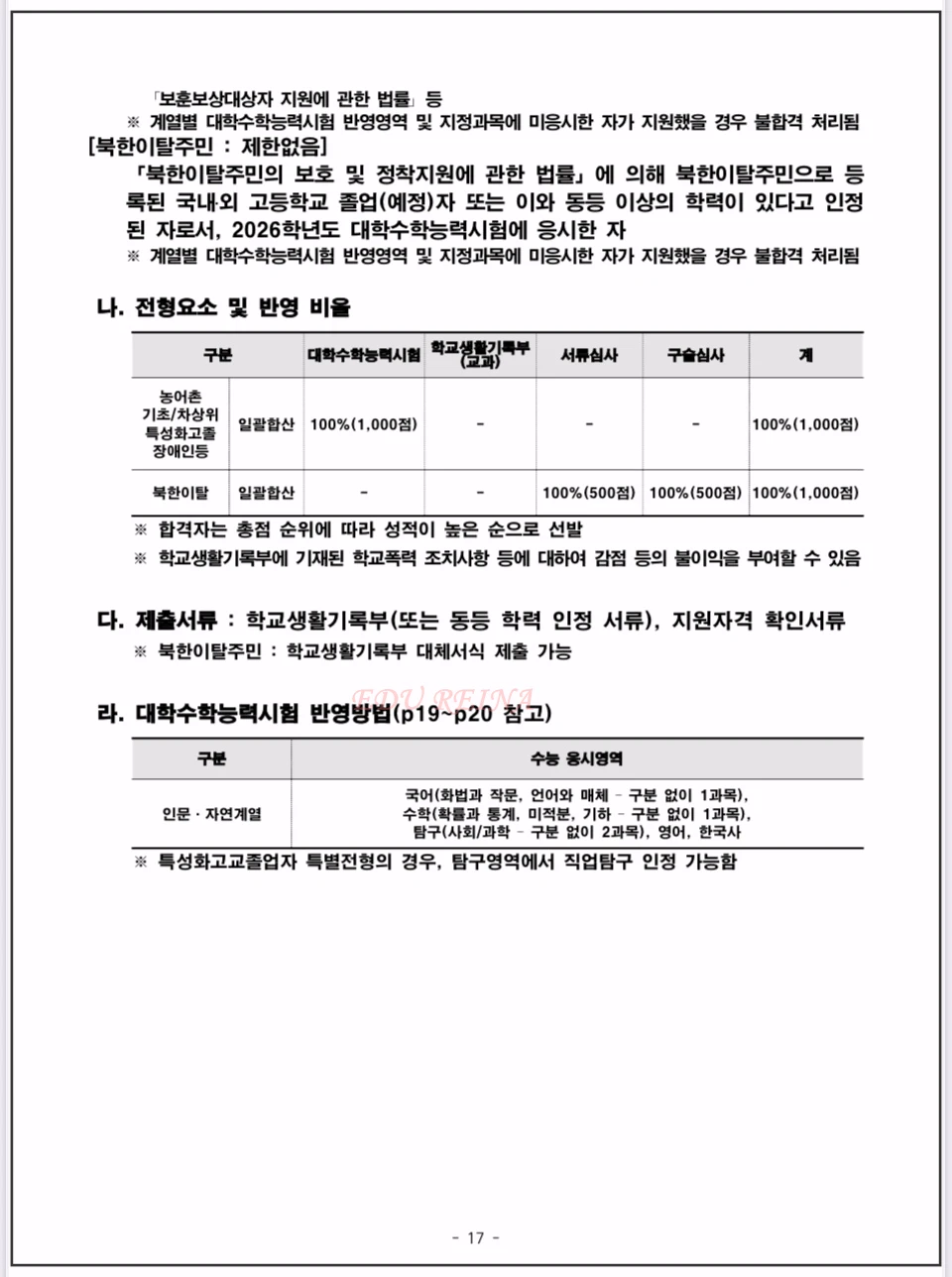 서울시립대-정시모집-기회균형전형