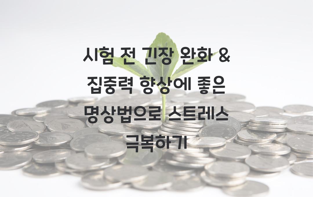 시험 전 긴장 완화 & 집중력 향상에 좋은 명상법