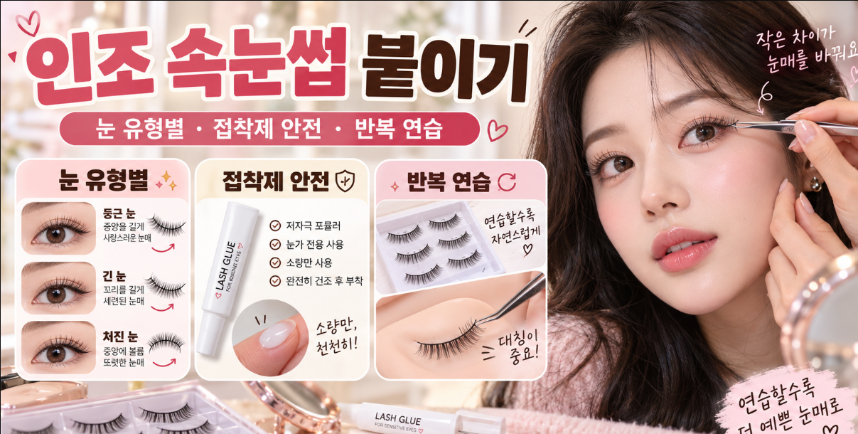 인조 속눈썹 붙이기 사진