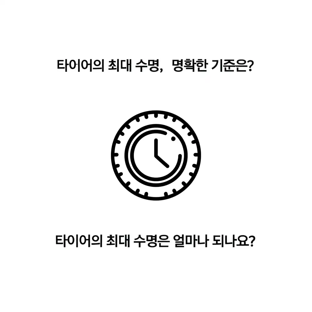 타이어 생산일자(DOT 코드)와 마모 한계선을 확인하는 방법을 보여주는 실용적 가이드 이미지