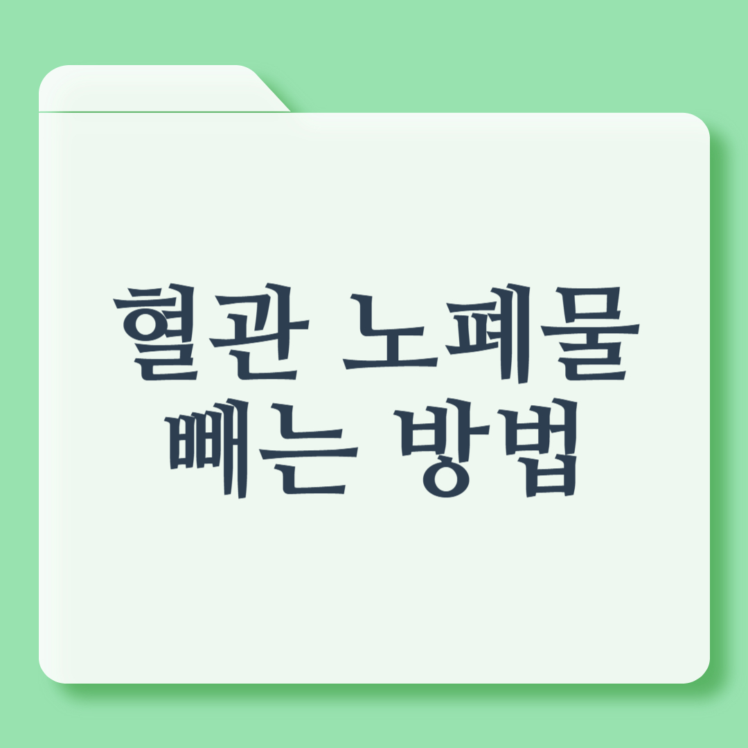 혈관 노폐물 빼는 방법 ❘ 음식·운동·생활습관 총정리