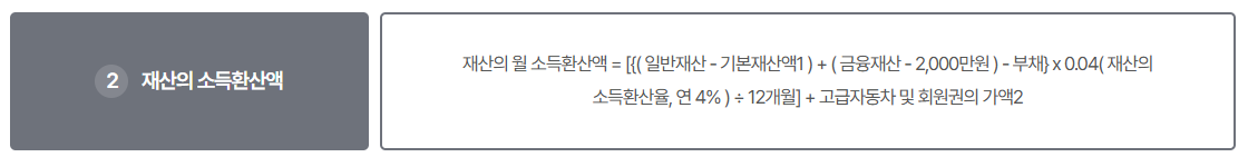 기초연금 재산 소득환산액 계산방법