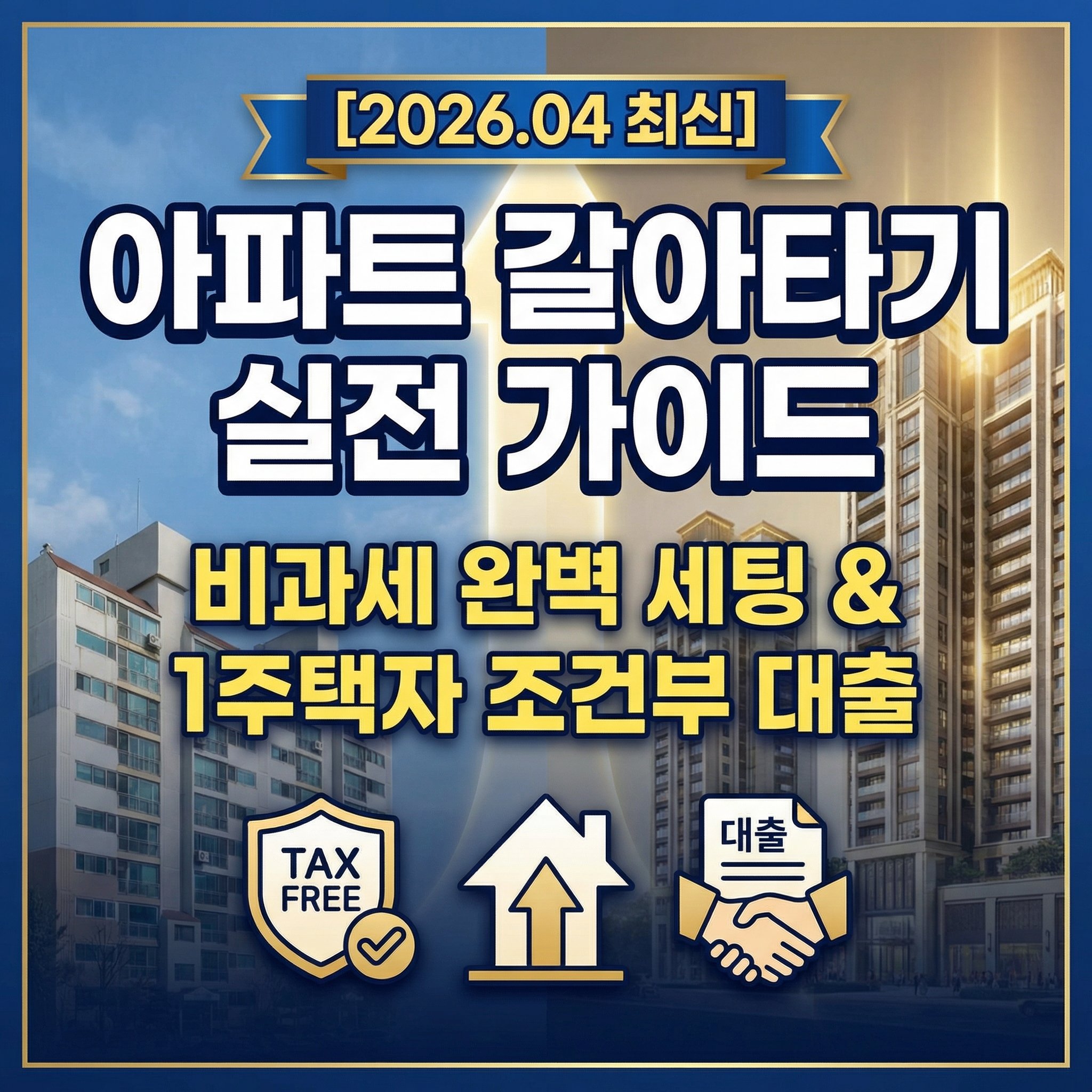 2026년 1주택자 아파트 갈아타기 실전 일시적 2주택 양도소득세 비과세 1-2-3 법칙 및 처분조건부 대출 세팅 완벽 가이드 썸네일