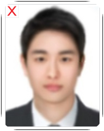 여권사진 잘못된 예시4(흐릿한사진)