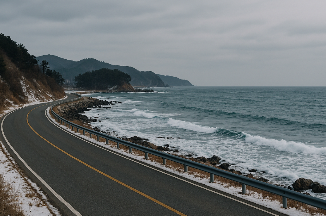 울진 삼척 겨울 해안 드라이브 도로