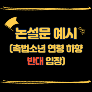 논설문 예시(촉법소년 연령 하향 반대)