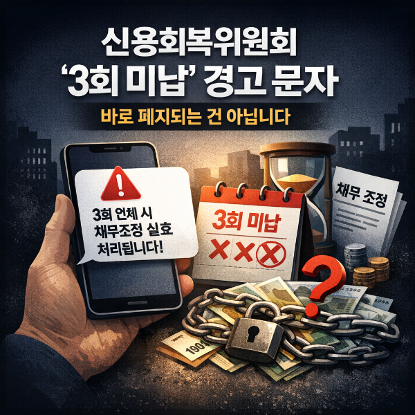 3회미납 경고문자 신용회복위원회