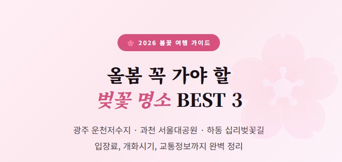 봄에 꼭 가야 할 벚꽃 명소 썸네일