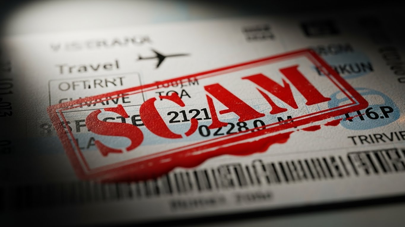 기차표 암표 거래 주의를 알리는 경고 이미지