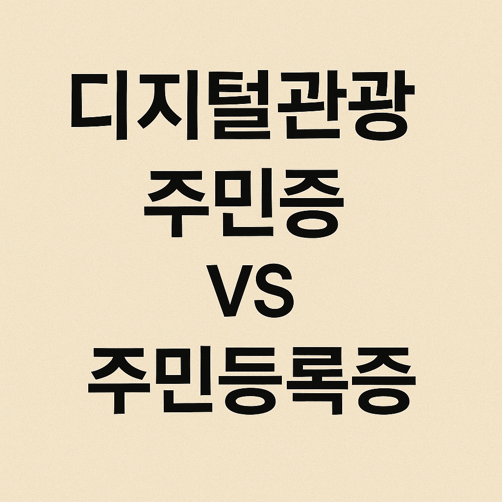 디지털관광 주민증과 기존 주민증의 차이