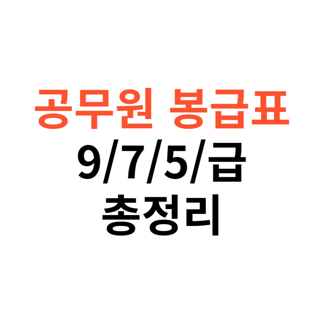 2025년 공무원 봉급표