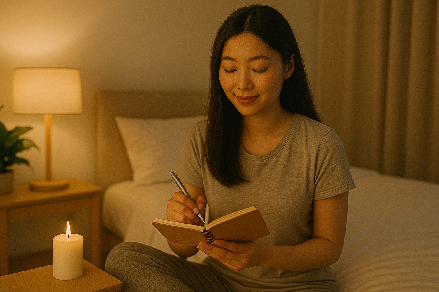 편안한 숙면의 저녁 순간