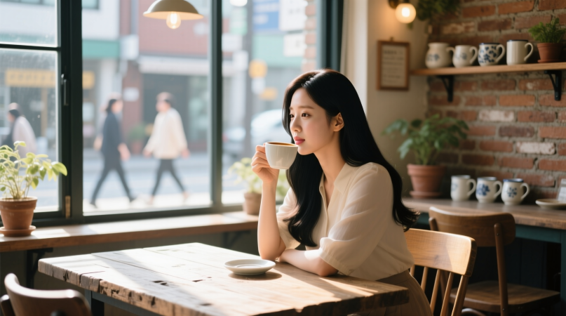 카페에서-한-해-돌아보는-마음으로-생각을-정리해보는-여성