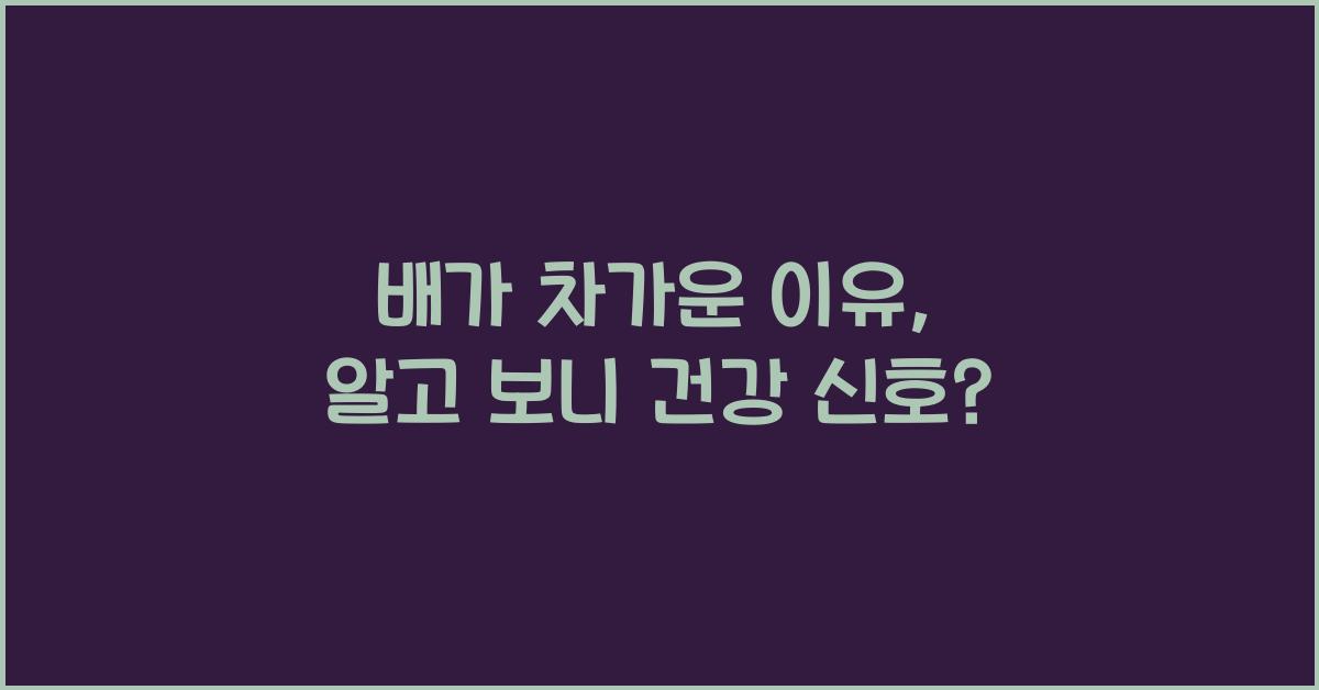 배가 차가운 이유