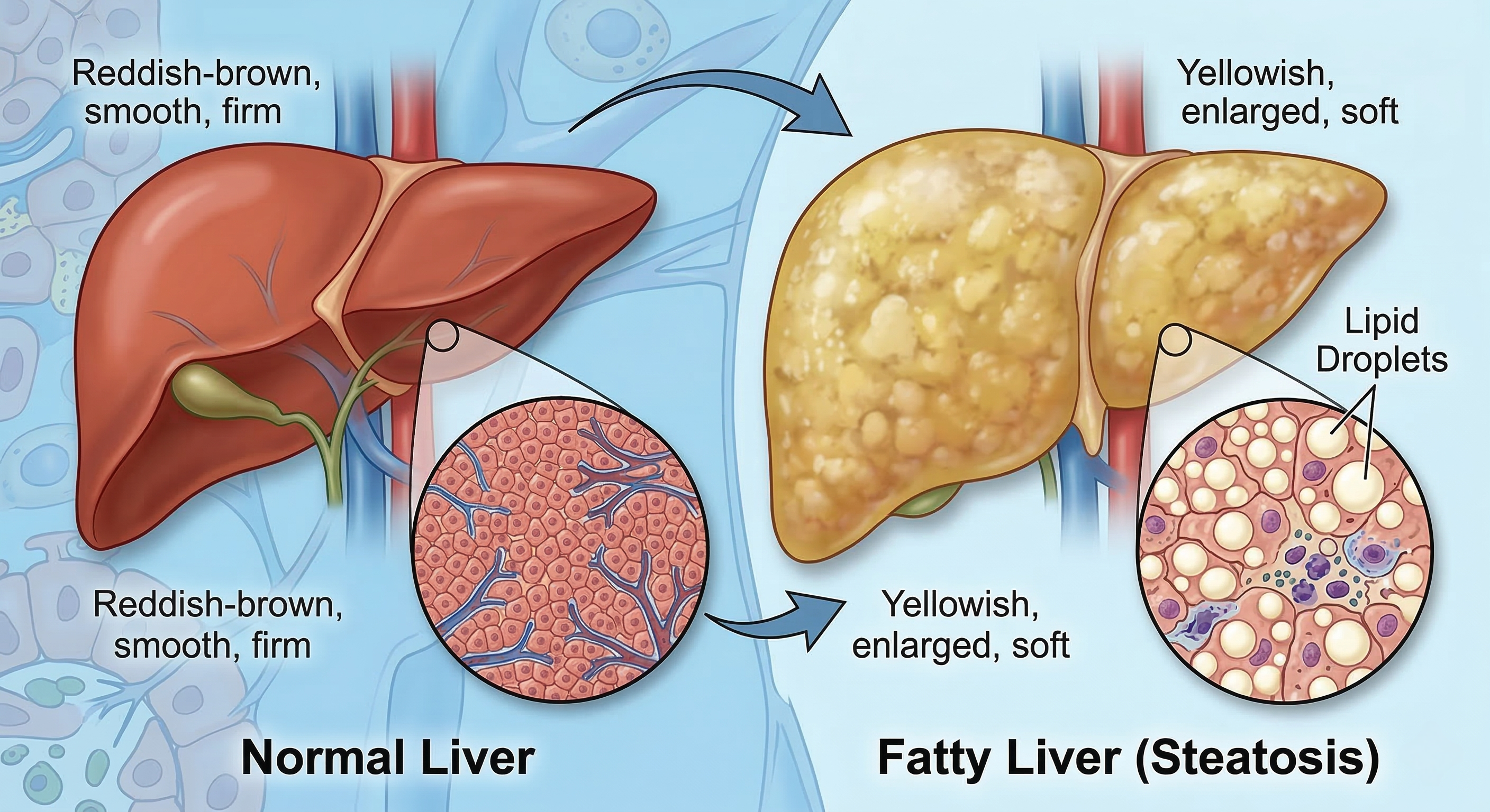 건강한 간과 지방간의 차이