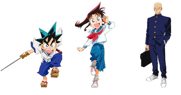 왼쪽부터 : 쿠로가네 야이바 (CV : 타카야마 미나미) / 미네 사야카 (CV : 이와미 마나카) / 오니마루 타케시 (CV : 호소야 요시마사)