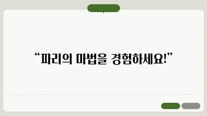 해외여행 추천 유럽 프랑스 파리 : 매혹적인 랜드마크와 음식