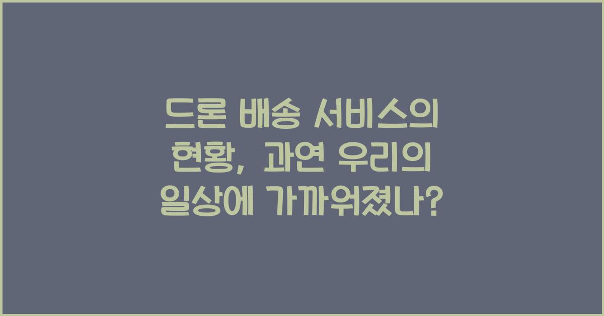 드론 배송 서비스의 현황