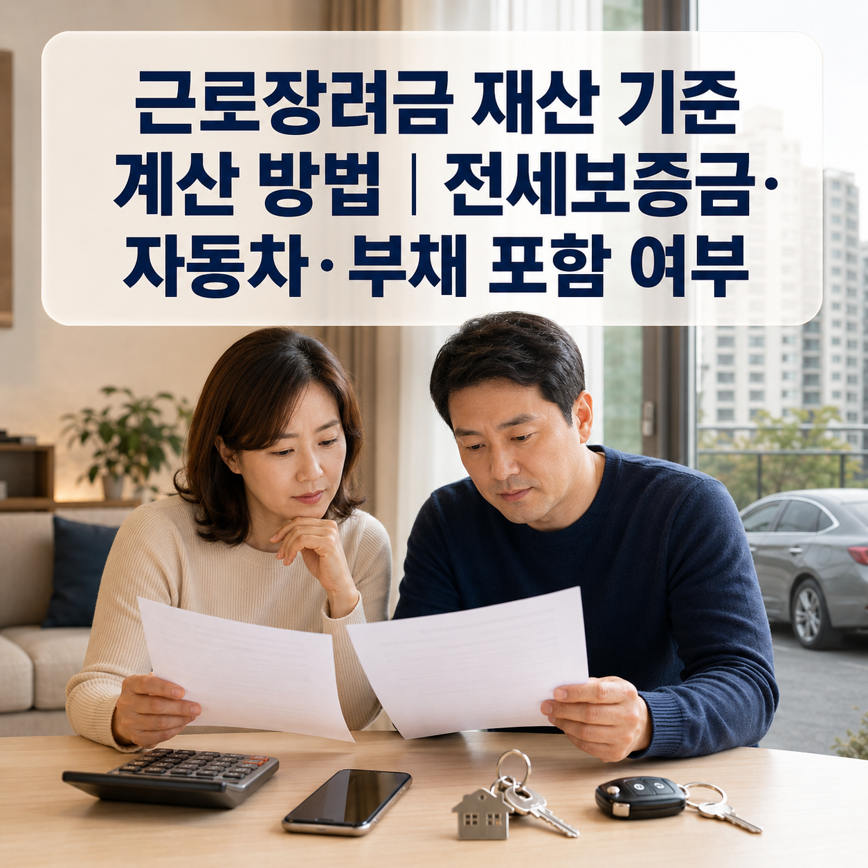 근로장려금 재산 기준 계산 방법｜전세보증금&middot;자동차&middot;부채 포함 여부