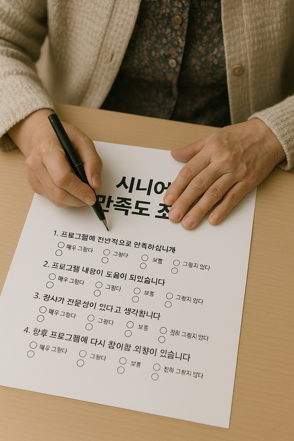 시니어 대상 설문지&middot;만족도 조사 작성법
