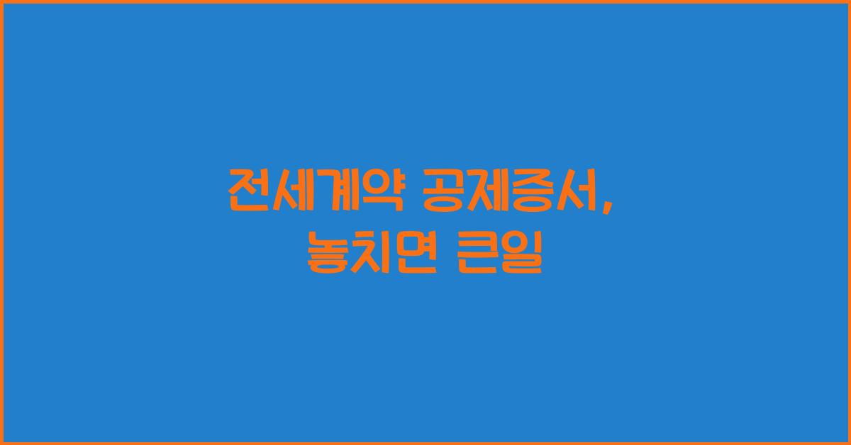 전세계약 공제증서