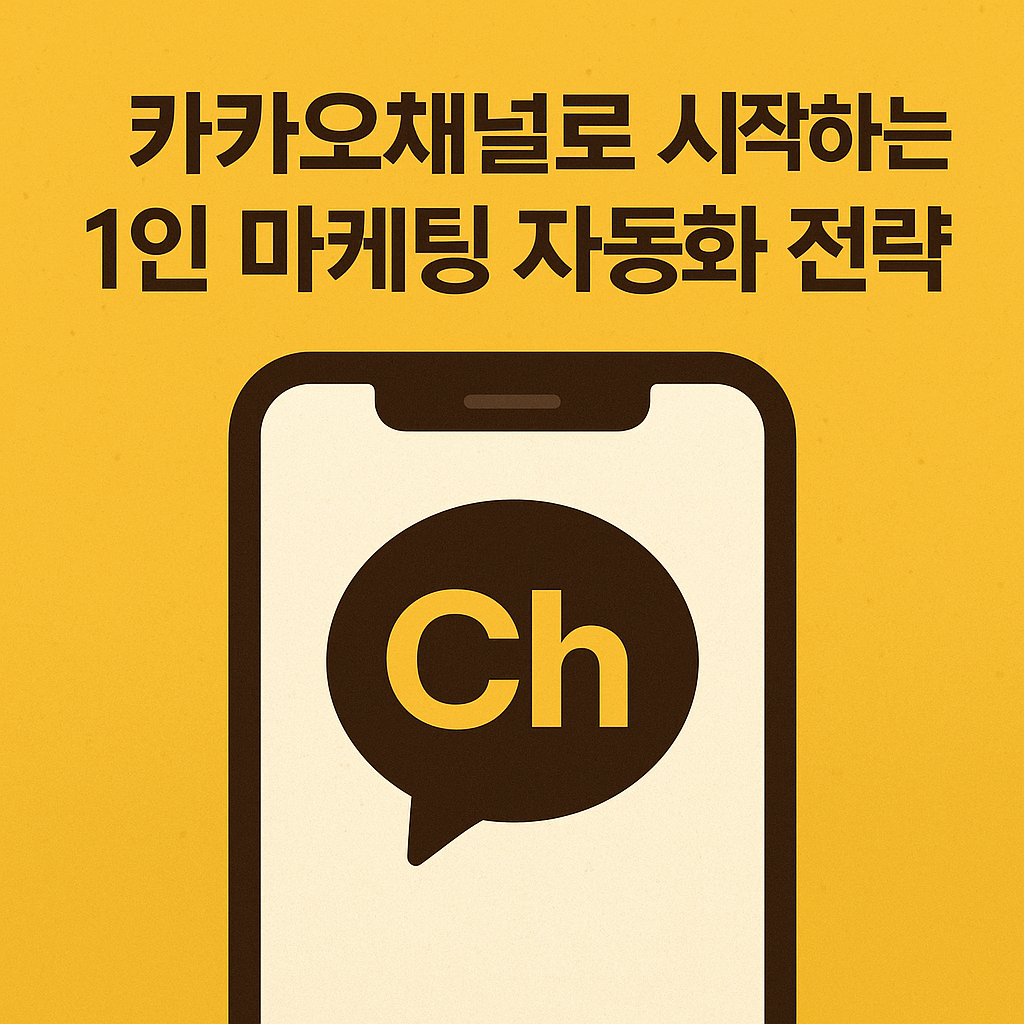 카카오채널로 시작하는 1인 마케팅 자동화 전략