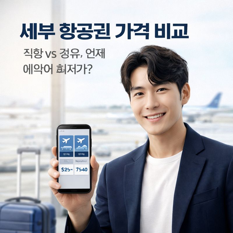 세부 항공권 가격 비교, 직항·경유 언제 예약해야 가장 쌀까?
