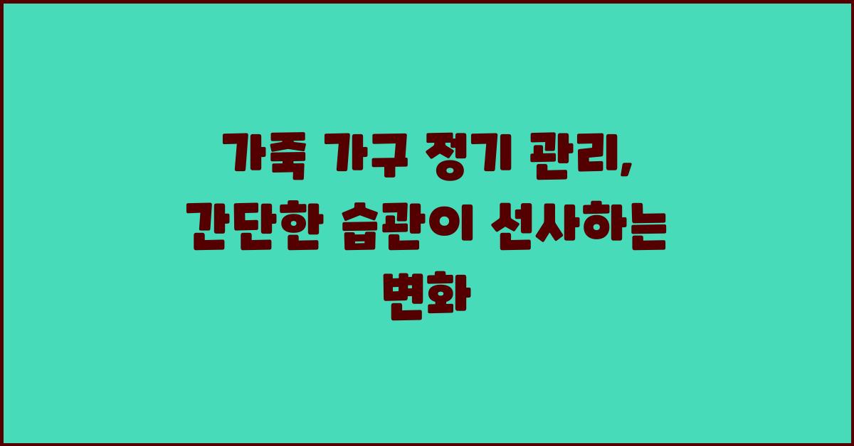 가죽 가구 정기 관리: 간단한 습관, 큰 차이