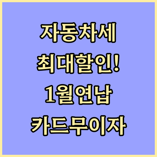 자동차세 1월 연납 신청 및 카드사 ..